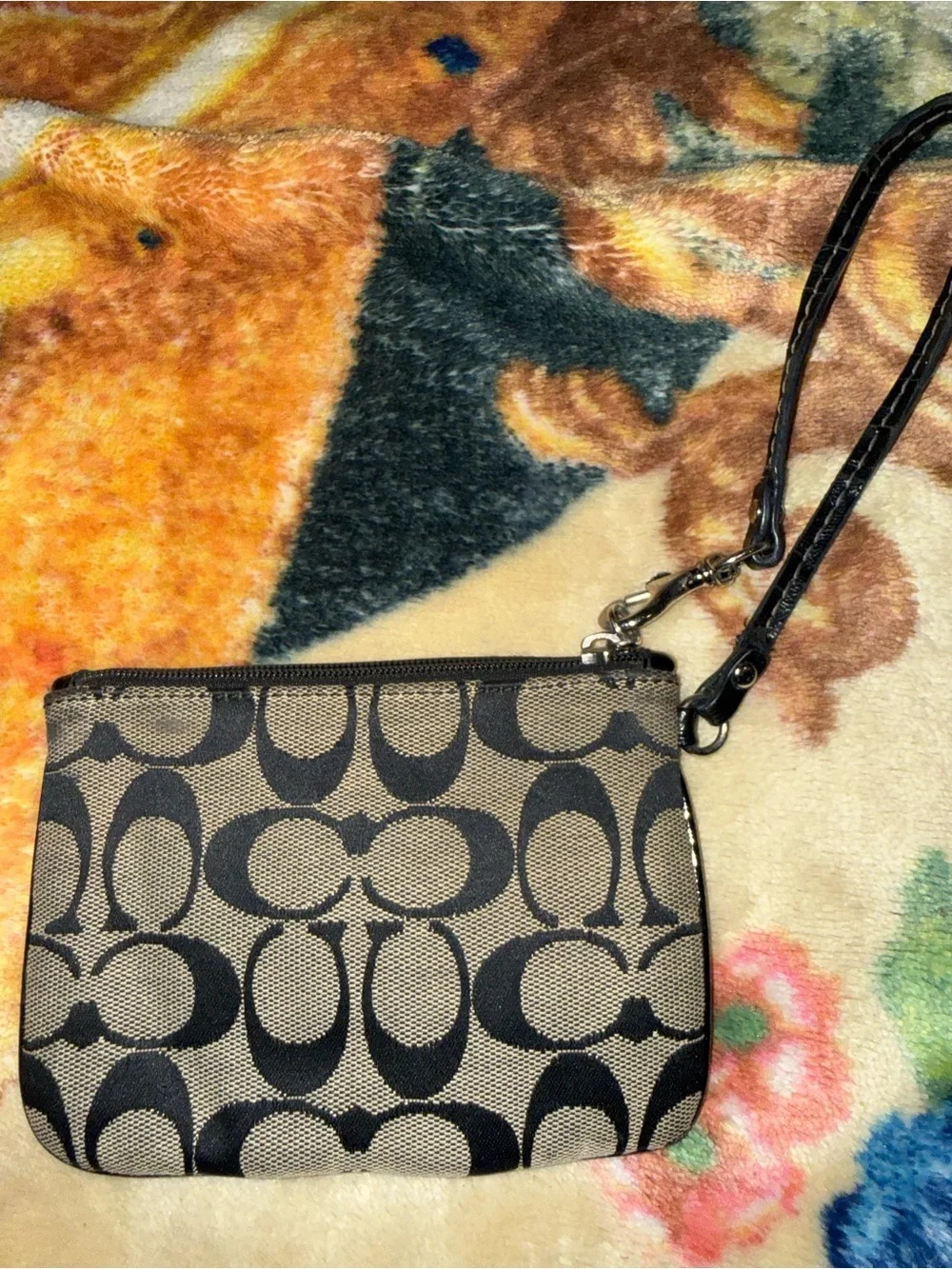 Coach Signature Stripe Small Wristlet